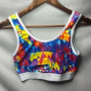 TomboyX retro colorful patterned sports bra size medium